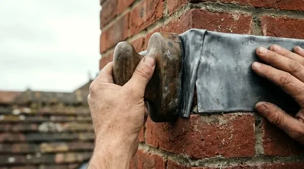 Resealing chimney flashing on an Emerywood home in High Point